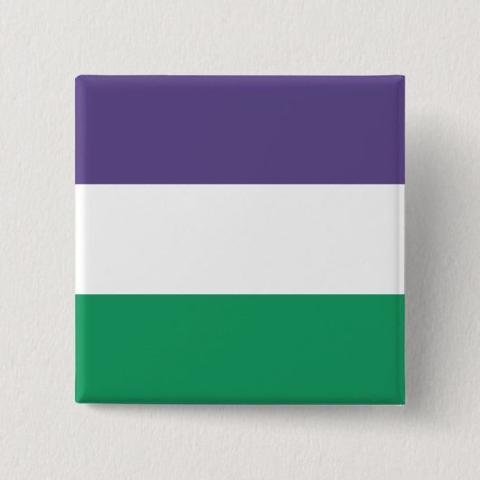Suffragette vlag vierkante button 5,1 cm (Voorkant)