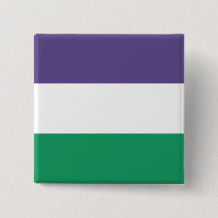Suffragette vlag vierkante button 5,1 cm