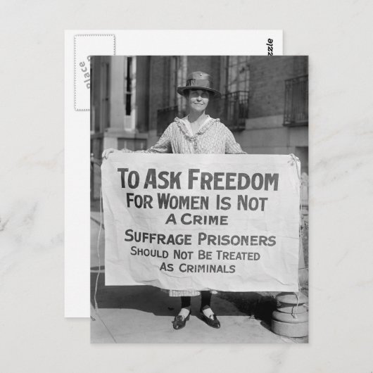 Suffragette voor Alice Paul, 1917 Briefkaart (Voorkant / Achterkant)