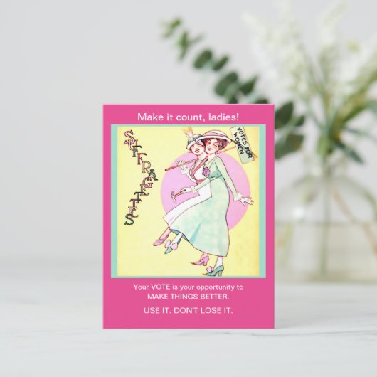  Suffragette vrouwen Stemmen  veranderd Briefkaart (Staand voorkant)