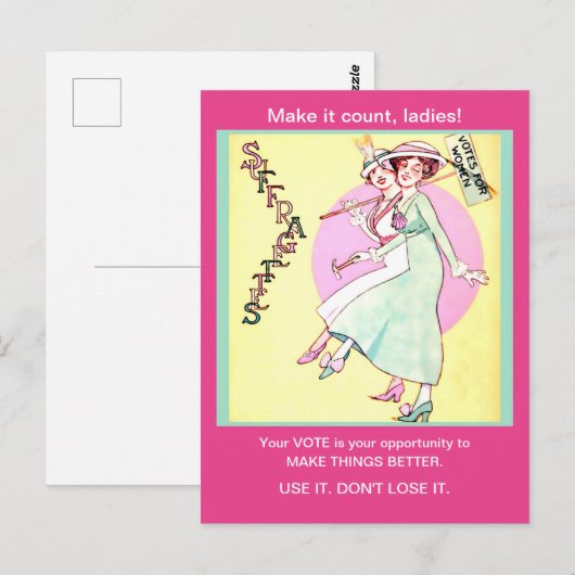  Suffragette vrouwen Stemmen  veranderd Briefkaart (Voorkant / Achterkant)