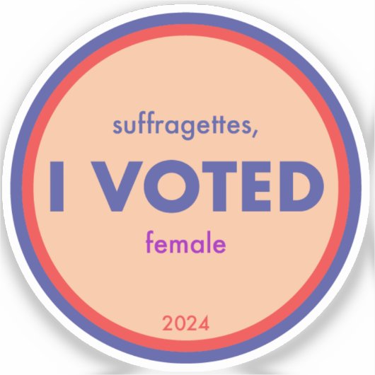 Suffragettes Ik heb één Sticker gestemd (Voorkant)