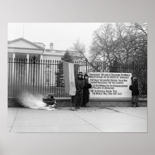 Suffragettes protesteert - Het Witte Huis 1918 Poster (Voorkant)