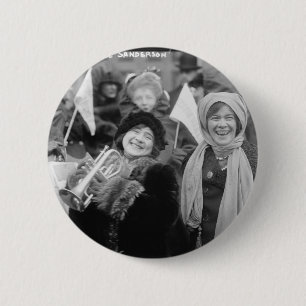 Suffragists Roos Sanderman en Elizabeth Freeman Ronde Button 5,7 Cm