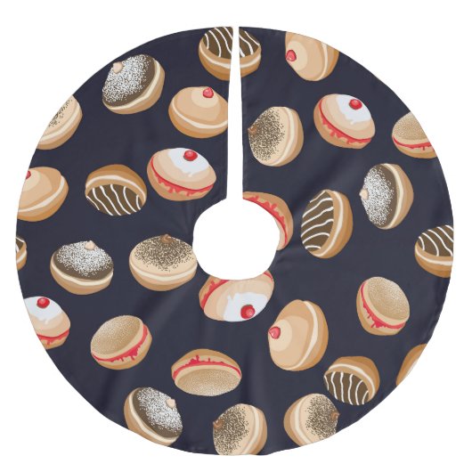 Sufganiyot Donuts: Chanoeka-patroon Kerstboom Rok (Voorkant)