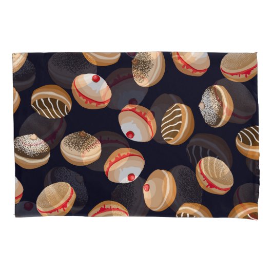Sufganiyot Donuts:  Chanoeka-patroon Kussensloop (Voorkant)