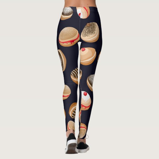 Sufganiyot Donuts:  Chanoeka-patroon Leggings (Achterkant)