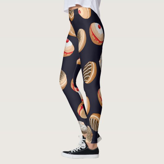 Sufganiyot Donuts:  Chanoeka-patroon Leggings (Links)