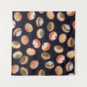 Sufganiyot Donuts:  Chanoeka-patroon Wandkleed (Voorkant (horizontaal))