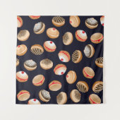 Sufganiyot Donuts:  Chanoeka-patroon Wandkleed (Voorkant)