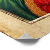 Sufi Mystic Portrait of Rumi on faux Parchment BG Poster (Hoek)