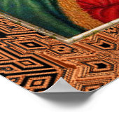 Sufi Mystic Portrait of Rumi op Geometric BG Poster (Hoek)