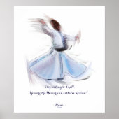 Sufi Wisdom van Rumi & Whirling Dervish Poster (Voorkant)