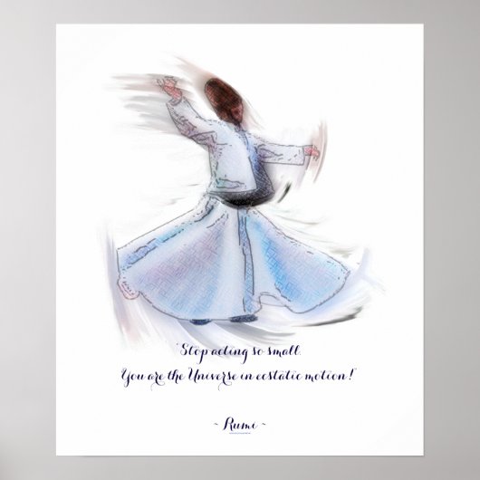 Sufi Wisdom van Rumi & Whirling Dervish Poster (Voorkant)