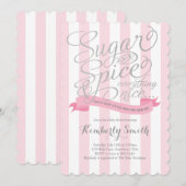 Sugar and Spice Baby Girl Baby shower Invitation Kaart (Voorkant / Achterkant)