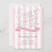 Sugar and Spice Baby Girl Baby shower Invitation Kaart (Voorkant)