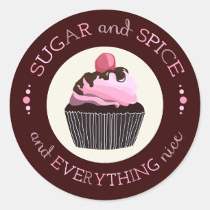Sugar and Spice Baby shower Favor Sticker