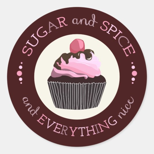Sugar and Spice Baby shower Favor Sticker (Voorkant)