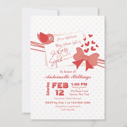 Sugar and Spice Baby shower Invitation Kaart (Voorkant)