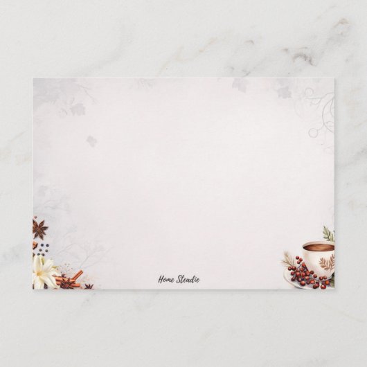 Sugar and Spice Basic Blank Recept Kaart (Achterkant)