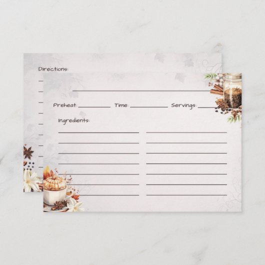 Sugar and Spice Basic Recept Kaart (Voorkant / Achterkant)