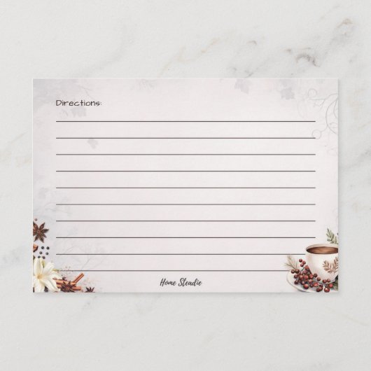 Sugar and Spice Basic Recept Kaart (Achterkant)