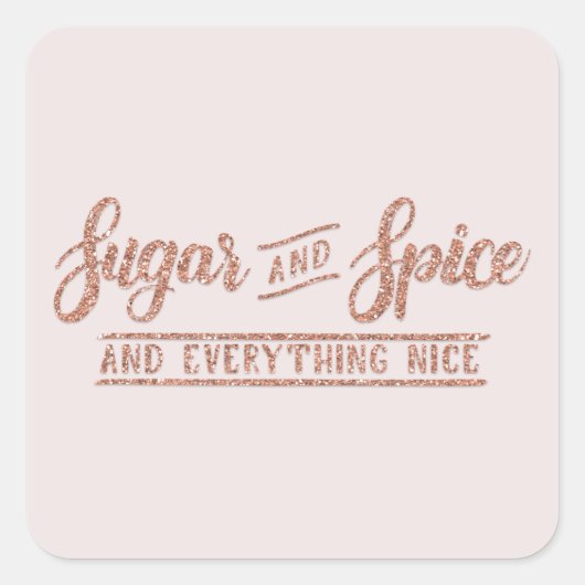 Sugar and Spice Roos Gold Kalligrafie Sticker (Voorkant)