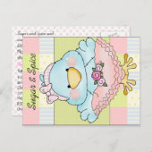 Sugar and Spice Schattigee Baby Girl Shower Uitnodiging Briefkaart (Voorkant / Achterkant)