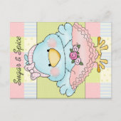 Sugar and Spice Schattigee Baby Girl Shower Uitnodiging Briefkaart (Voorkant)