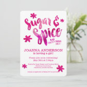 Sugar and Spice Waterverf Baby shower Kaart (Staand voorkant)