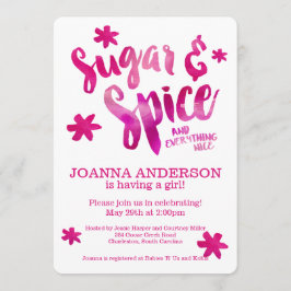 Sugar and Spice Waterverf Baby shower Kaart
