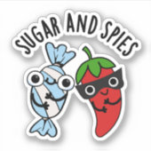 Sugar and Spies Grappig eten woordspeling Sticker (Voorkant)