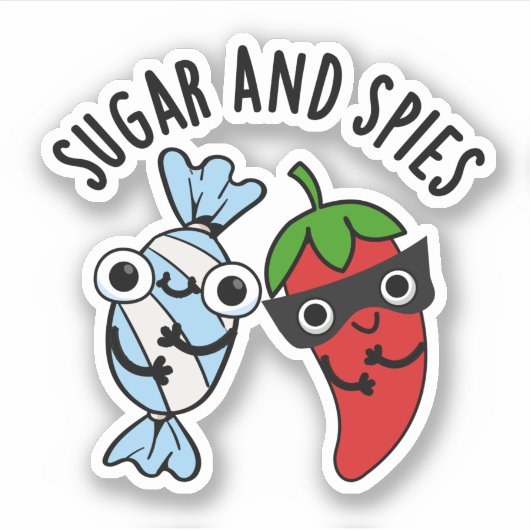 Sugar and Spies Grappig eten woordspeling Sticker (Voorkant)