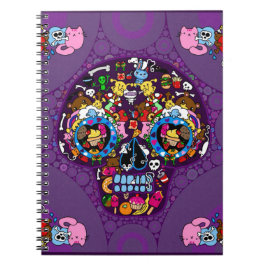 Sugar Art Skull Kawaii Doodle aangepast Notitieboek