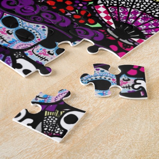 Sugar Art Skulls Day of the Dead Doodles Pattern Legpuzzel (Zijkant)