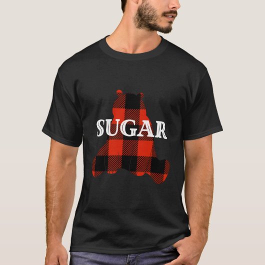 Sugar bijnaam Beer Buffel Plaid Design T-shirt (Voorkant)