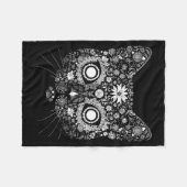 Sugar Cat Skull Flower Artistic Design  Fleece Deken (Voorkant (Horizontaal))