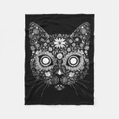 Sugar Cat Skull Flower Artistic Design  Fleece Deken (Voorkant)