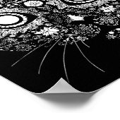 Sugar Cat Skull Flower Artistic Design  Poster (Hoek)