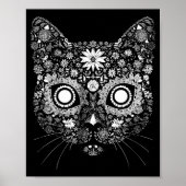 Sugar Cat Skull Flower Artistic Design  Poster (Voorkant)