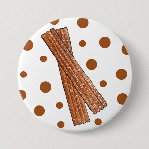 Sugar Churro Fried Dough Pastry Spain Food Ronde Button 7,6 Cm