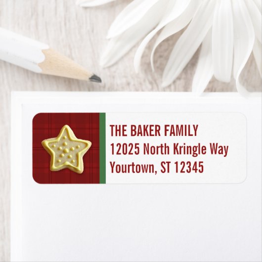 Sugar Cookie Christmas Red Plaid Aangepaste labels (Insitu)