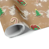 Sugar Cookie Gingerbread Man Wrapping Paper Cadeaupapier (Rol Hoek)