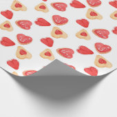 Sugar Cookie Heart Valentijn Cadeaupapier (Hoek)