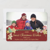 Sugar Cookie Kerstmis Rood Aangepaste Kaart (Voorkant)