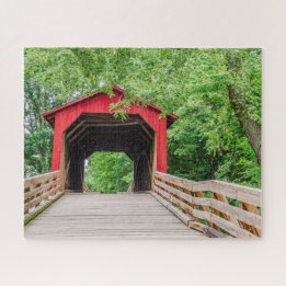Sugar Creek Covered Bridge, Glenarm, IL 520 stuk Legpuzzel