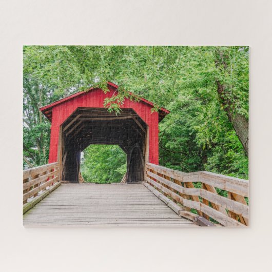 Sugar Creek Covered Bridge, Glenarm, IL 520 stuk Legpuzzel (Horizontaal)