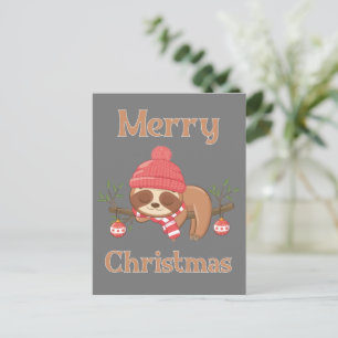 Sugar Cute Sloth Kerstmis Briefkaart