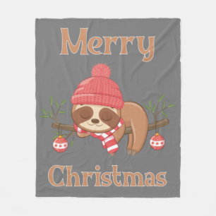 Sugar Cute Sloth Kerstmis Fleece Deken