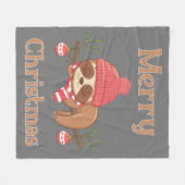 Sugar Cute Sloth Kerstmis Fleece Deken (Voorkant (Horizontaal))